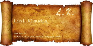 Lini Klaudia névjegykártya